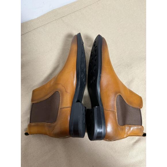 GIFENNSE Chelsea Boots Mens Size 9 EU 42 Brown Tan Leather Ankle Dress HA01-703A main image 15
